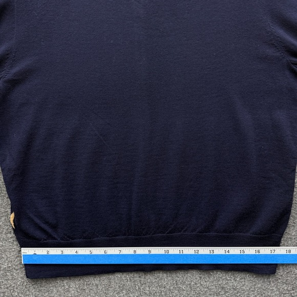 J Crew Sweater Womens XL Blue Jackie Cardigan Argyle Merino Wool Lightweight NWT - Picture 9 of 11